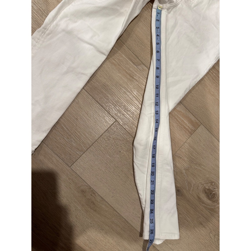 Denim Forum The Arlo High Rise Straight Jeans White 27L Aritzia Button Fly - Picture 13 of 13